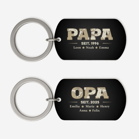 2315JGE1 papa seit weltkarte aluminium schlusselanhanger papa personalisiert_ 2315JTL5B