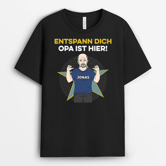2334AGE1 personalisiertes entspann dich papa opa ist hier t shirt 2334a4d8b