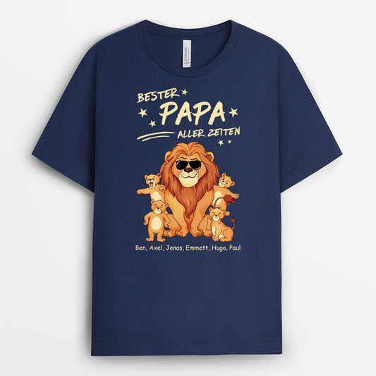 2372AGE2 personalisiertes bester lowen papa aller zeiten t shirt 2372a9a7b