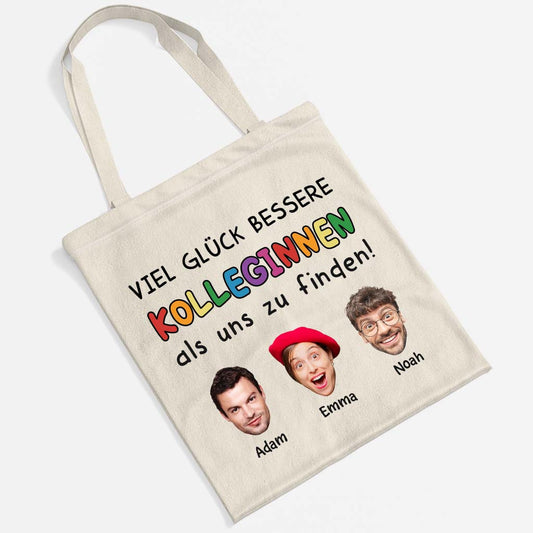 2449BGE2 viel erfolg personalisierte tragetasche_ abschied kollege mit gesicht 2449B8L5O