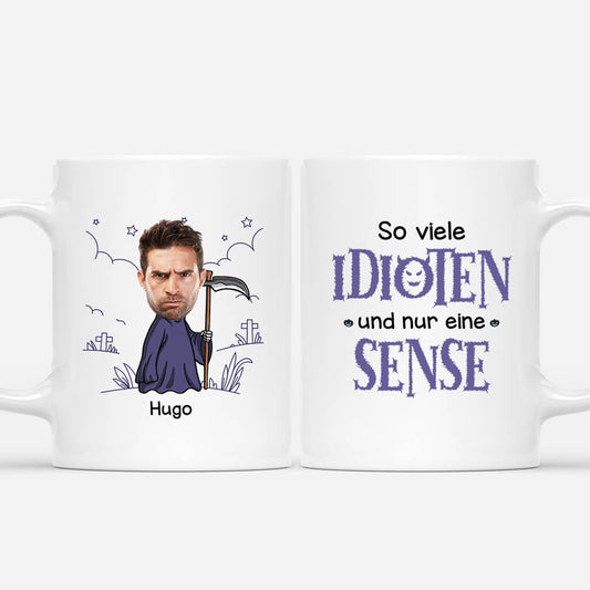 2578MGE1 personalisierte so viele idioten und nur eine sense manner tasse