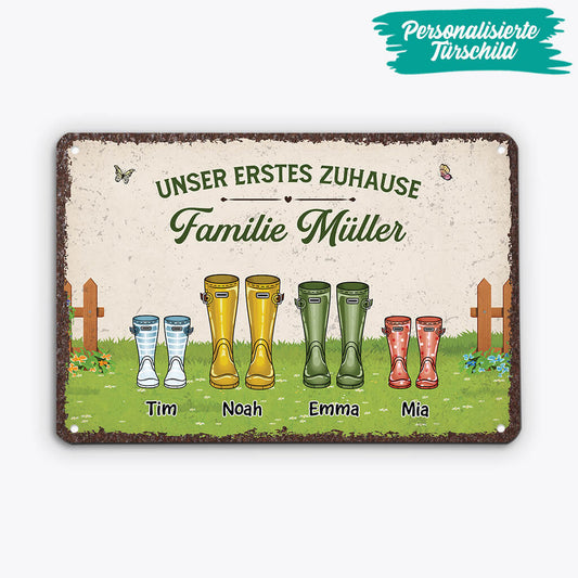 2648EGE2 unser erstes zuhause personalisieretes turschild fur die familie