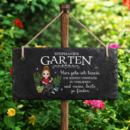 2679AGE2 ab in den garten um den alltag zu vergessen und die seele zu finden personalisiertes geschenk garten schiefer gartenschild frauen 2679ae8h8h