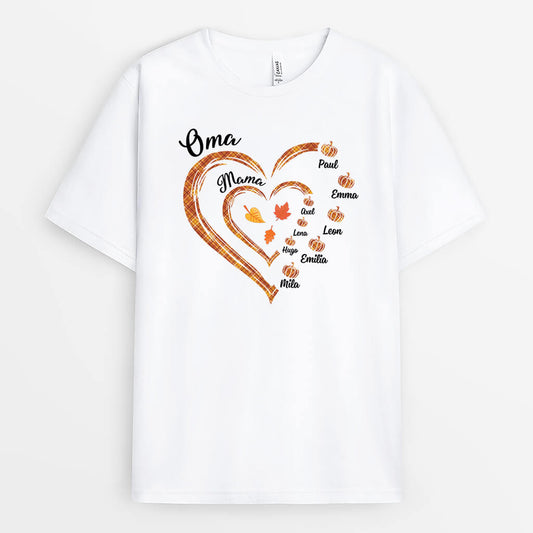 2693AGE1 das herz und mama personalisiertes t shirt mit herbstmotiven fur mamas