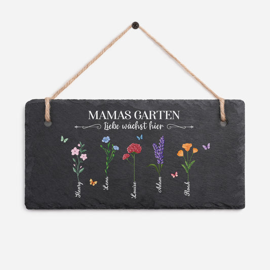 2714AGE1 mamas garten hier wachst liebe personalisiertes geschenk uv druck schiefer gartenschild omamama 2714ae8p7a