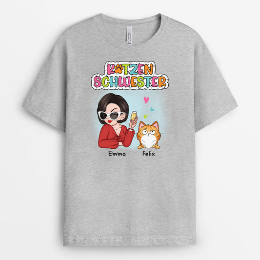 2732AGE2 katzenmama katzenschwester personalisiertes t shirt fur katzenliebhaber