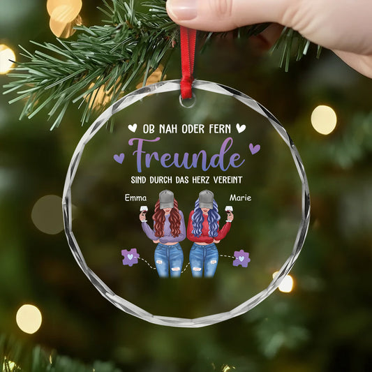 2822OGE2 ob nah oder fern schwestern sind durch das herz vereint weihnachtsschmuck personalisiert_ glas schwestern 2822O8Z5E