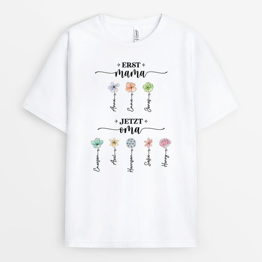 2851AGE1 erst mama jetzt oma personalisiertes t shirt fur frauen