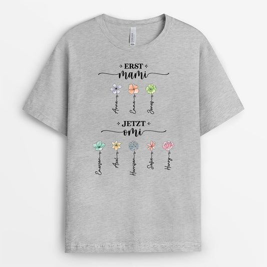 2851AGE2 erst mama jetzt oma personalisiertes t shirt fur frauen