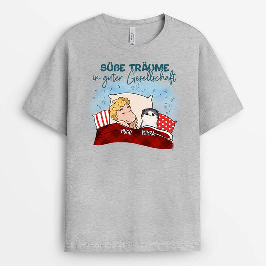 2859AGE2 susse traume in guter gesellschaft personalisiertes t shirt fur katzenliebhaber
