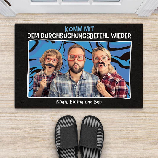 2908DGE2 komm mit einem durchsuchungsbefehl zuruck personalisierte fussmatte mit fotos