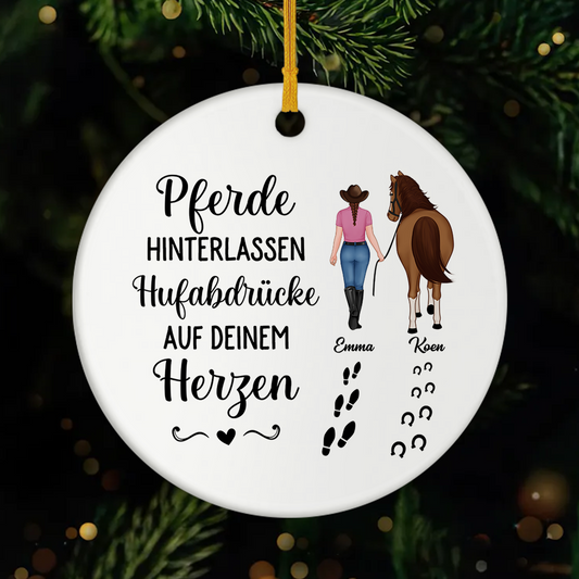 2938OGE1 pferde hinterlassen hufspuren in deinem herzen weihnachtsschmuck personalisiert_ keramik pferd 2938O6U7U