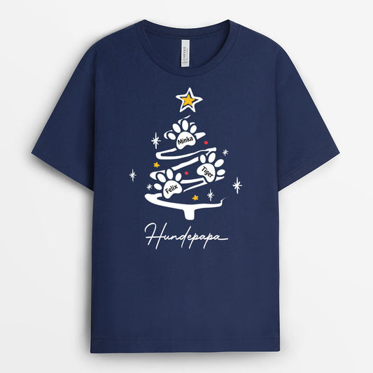 2960AGE2 hundemama und weihnachtsbaum personalisiertes t shirt fur hundeliebhaber