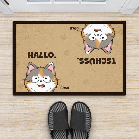2995DGE2 hallo tschuss personalisierte fussmatte fur katzenliebhaber_5da8e97e 4b01 45e1 b44c 808c1593b5da