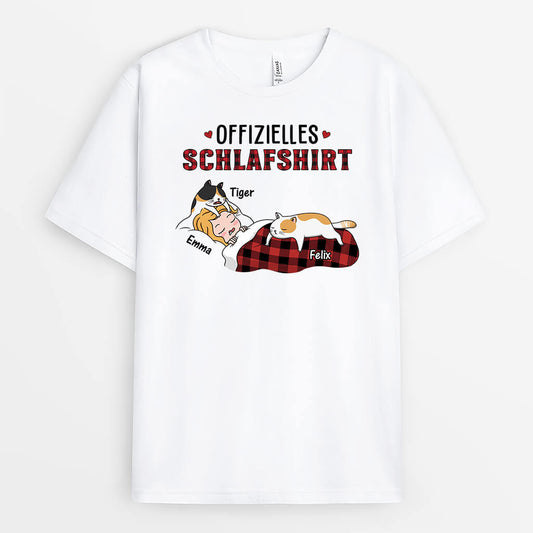 3056AGE1 offizielles schlafshirt personalisiertes t shirt fur katzenliebhaber