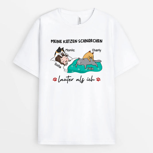 3058AGE1 meine katzen schnarchen lauter als ich personalisiertes t shirt fur katzenliebhaber