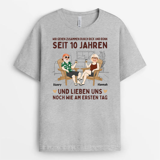 3065AGE2 wir haben schon dick und dunn miteinander durchgestanden personalisiertes t shirt fur paare