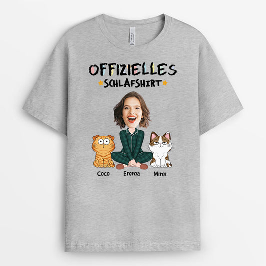 3136AGE2 offizielles schlafshirt personalisiertes t shirt mit foto fur katzenliebhaber