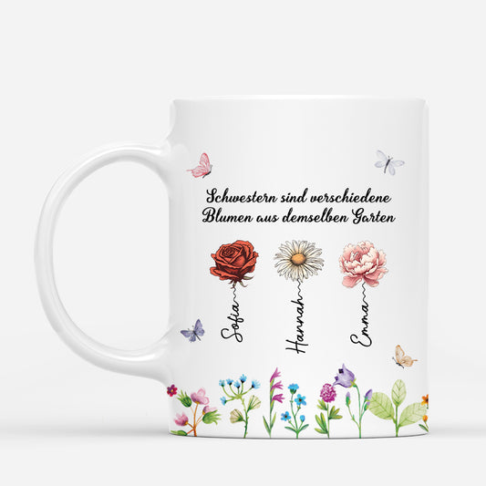 3148MGE1 schwestern sind verschiedene blumen aus demselben garten personalisierte tasse fur freundinnen_695a3224 e52f 4d6f b421 df1014b73556