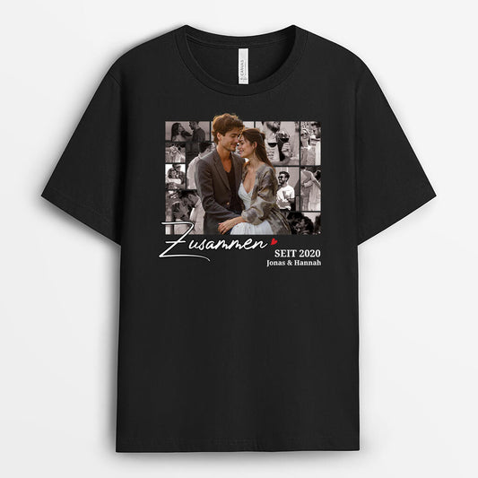 3197AGE1 zusammen seit personalisiertes t shirt mit fotos fur paare