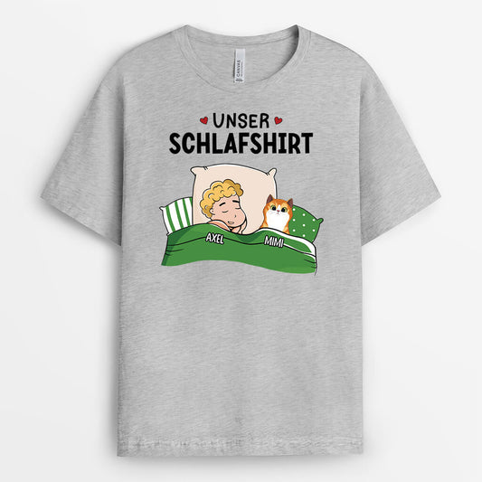 3211AGE1 unser schlafshirt personalisiertes t shirt fur katzenliebhaber
