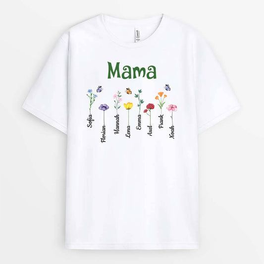3219AGE2 oma mama blumen personalisiertes t shirt fur damen