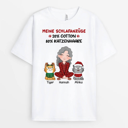 3233AGE2 meine schlaf anzuge 20_ cotton 80_ katzenhaare personalisiertes t shirt fur katzenliebhaber