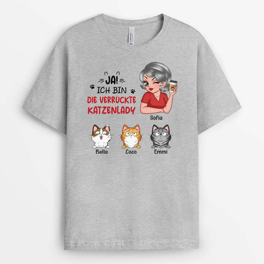 3244AGE2 ja ich bin die verruckte katzenlady personalisiertes t shirt fur katzenliebhaber