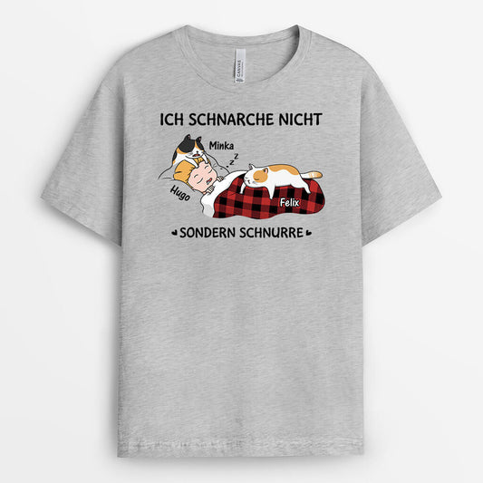 3270AGE2 ich schnarche nicht sondern schnurre personalisierte t shirt fur katzenliebhaber