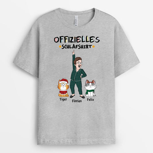 3271AGE2 offizielles schlafshirt wachsmalstift personalisiertes t shirt fur katzenliebhaber