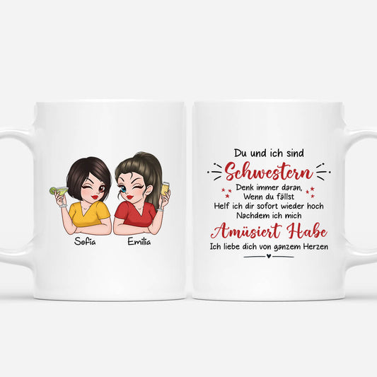 3297MGE1 du und ich sind schwestern personalisierte tasse fur schwestern