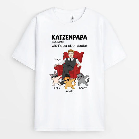 3342AGE1 katzenpapa definition cooles t shirt fur katzenbesitzer personalisiert