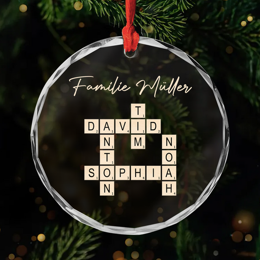 3370OGE1 personalisierte kreuzwortratsel glasornamente familie 3370O6N5I