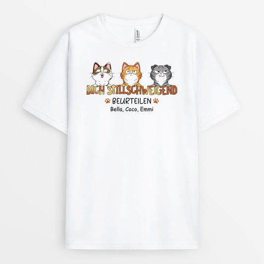 3390AGE1 dich stillschweigend beurteilen personalisiertes t shirt fur katzenliebhaber