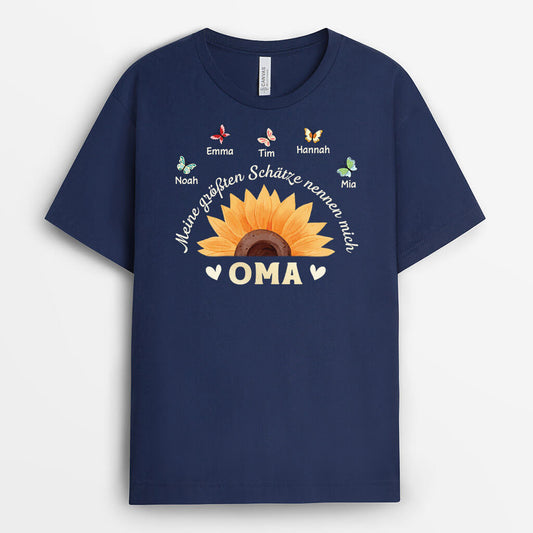 3392AGE1 meine grossten schatze nennen mich oma mama personalisiertes t shirt fur damen