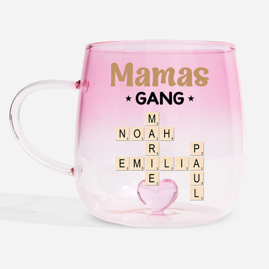 3402AGE1 mamas gang personalisierte kreuzwortratsel geschenke glastasse mit farbverlauf mama oma papa opa 3402am8q5a