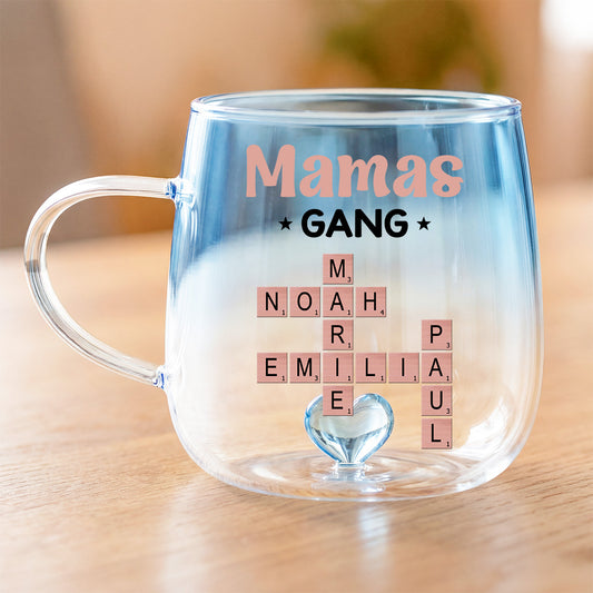 3402AGE2 mamas gang personalisierte kreuzwortratsel geschenke glastasse mit farbverlauf mama oma papa opa 3402am8q5a