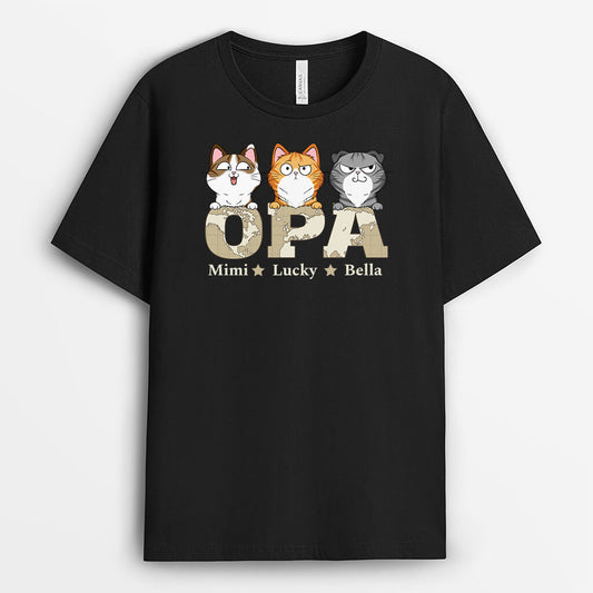 3410AGE2 papa und katzen personalisiertes t shirt fur katzenhalter im retro stil