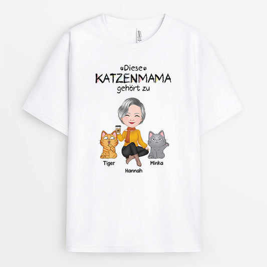 3412AGE1 diese katzenmama gehort zu personalisiertes t shirt fur katzenliebhaber mit sussen katzen
