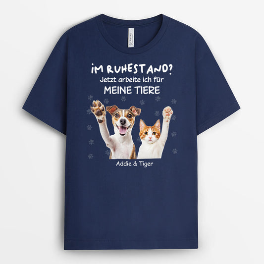 3420AGE2 im ruhestand jetzt arbeite ich fur meine katze katzen personalisiertes t shirt fur katzenliebhaber