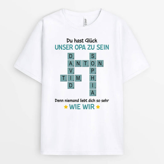 3422AGE1 du hast gluck unser opa zu sein kreuzwortratsel personalisiertes t shirt fur opas