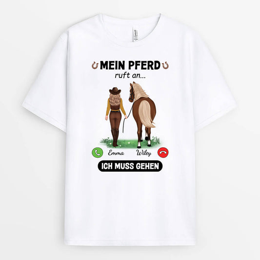 3426AGE1 meine pferde rufen menschen und pferde personalisiertes t shirt fur pferdeliebhaber