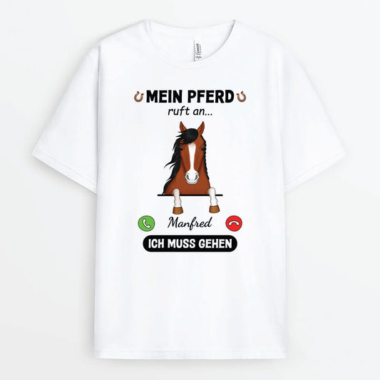 3427AGE1 meine pferde rufen personalisiertes t shirt fur pferdeliebhaber