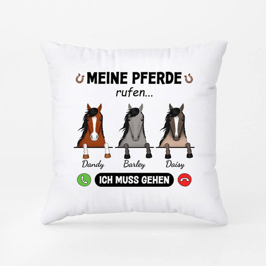 3427PGE1 meine pferde rufen personalisiertes kissen fur pferdeliebhaber