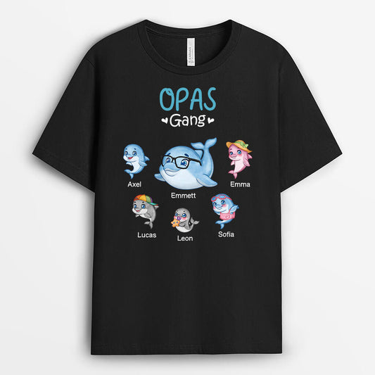 3433AGE1 opas bande delfin schwarzes t shirt fur opas personalisiert