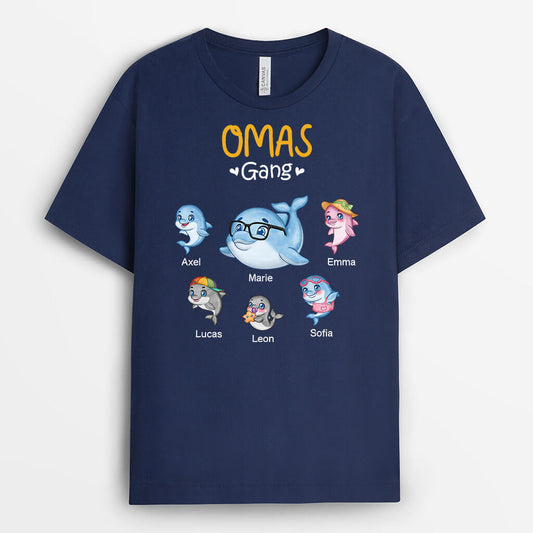 3433AGE2 opas bande delfin schwarzes t shirt fur opas personalisiert