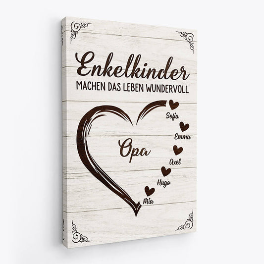 3443CGE2 enkelkinder machen das leben wundervoll das grosse herz personalisierte leinwand fur omas