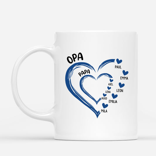 3451MGE3 opa papa kinder das herz personalisiertes tasse fur opas und papas