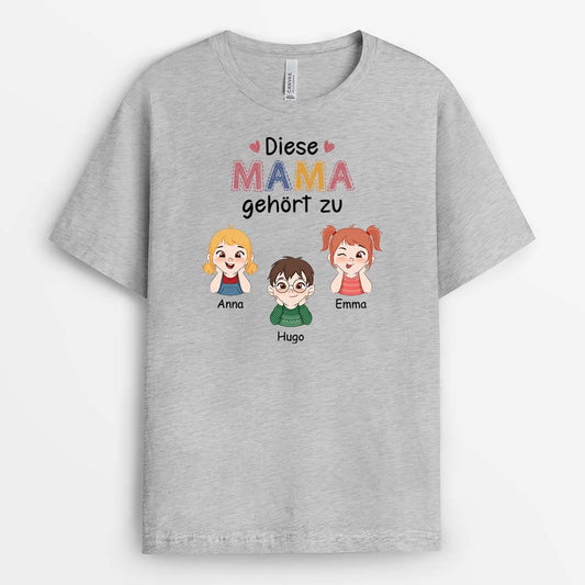 3452AGE2 diese oma gehort zu personalisiertes t shirt fur omas mit kinder cartoon und schriftzug in bunten farben