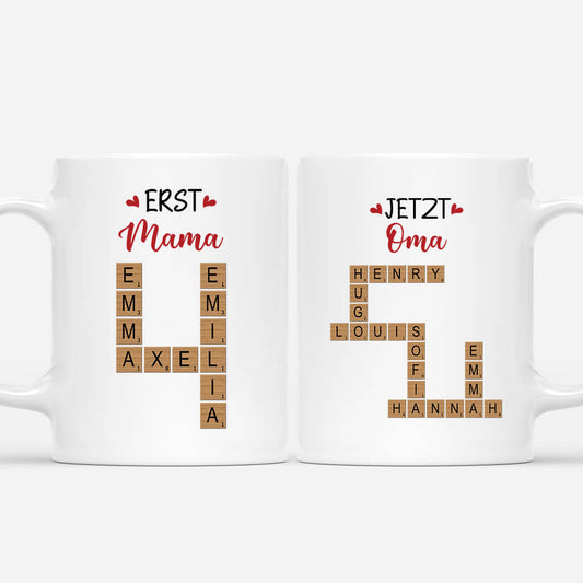 3454MGE1 erst mama jetzt oma kreuzwortratsel personalisierte tasse fur frauen